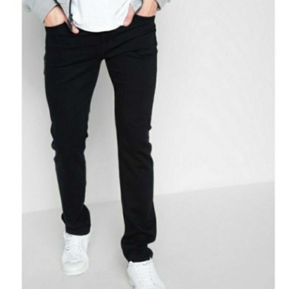 7FAM - 7 For All Mankind Men's Paxtyn Luxe Sport Skinny Jeans Black 30x30